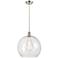 Ballston Athens 14" Brushed Satin Nickel LED Pendant With Clear Shade
