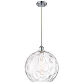Ballston Athens 14" Chrome LED Pendant With Clear Water Glass Shade Ballston Athens 14" Chrome LED Pendant With Clear Water Glass Shade