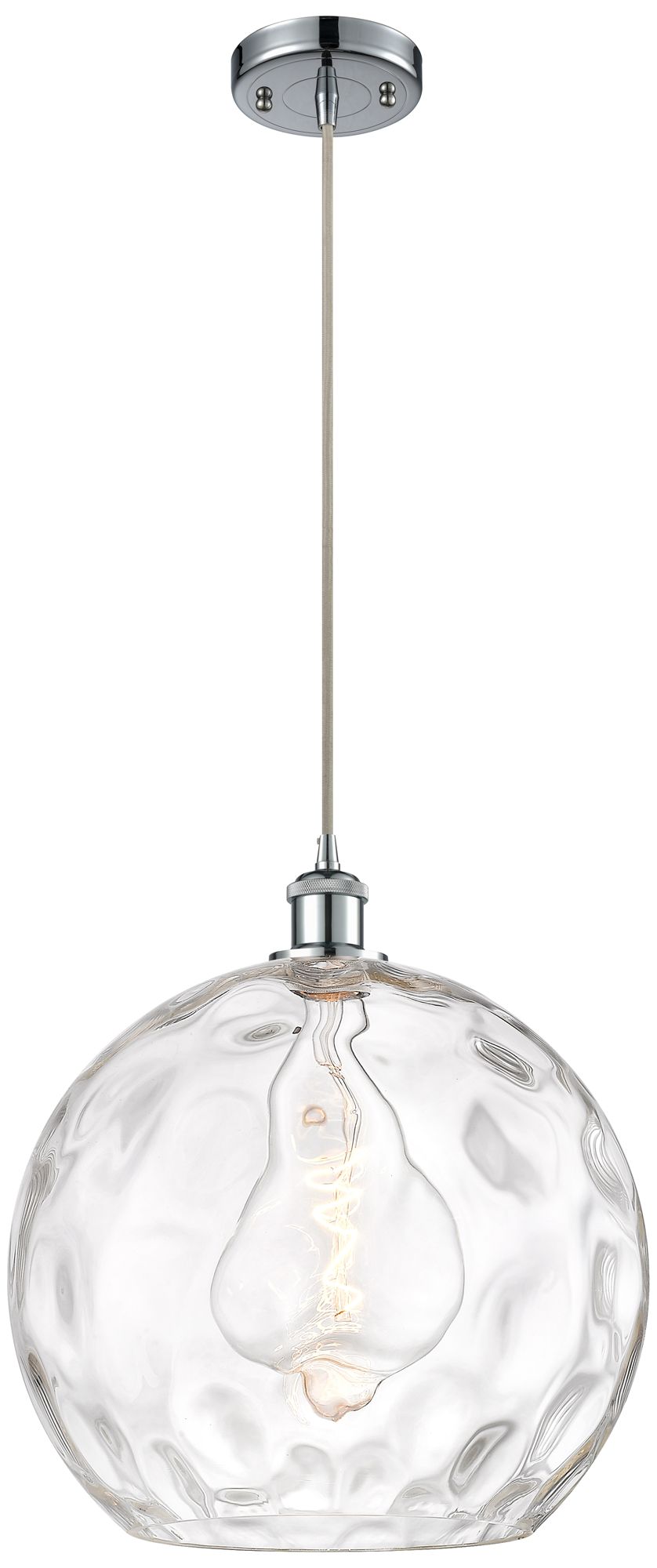 Ballston Athens 14" Chrome Pendant w/Clear Water Glass Made to Order