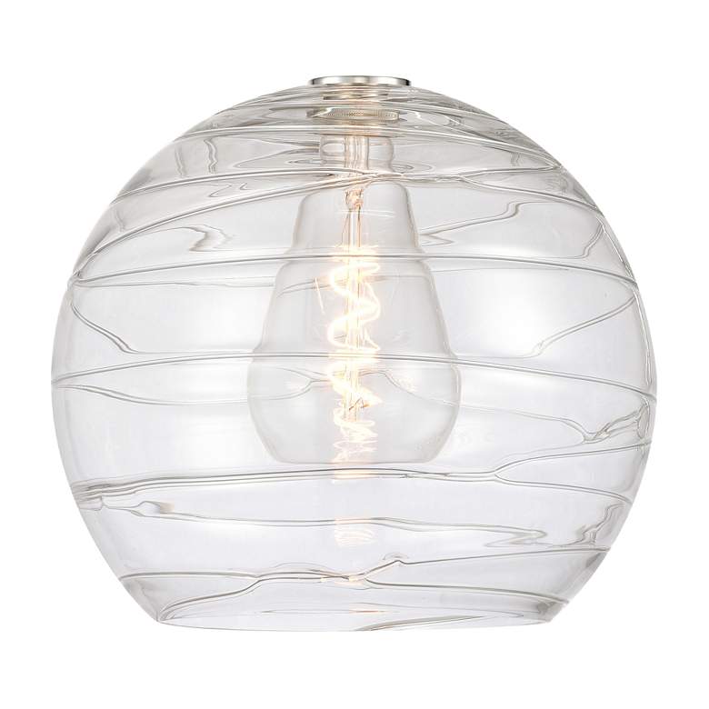 Image 4 Ballston Athens 14" Matte Black LED Pendant With Clear Deco Swirl Shad more views