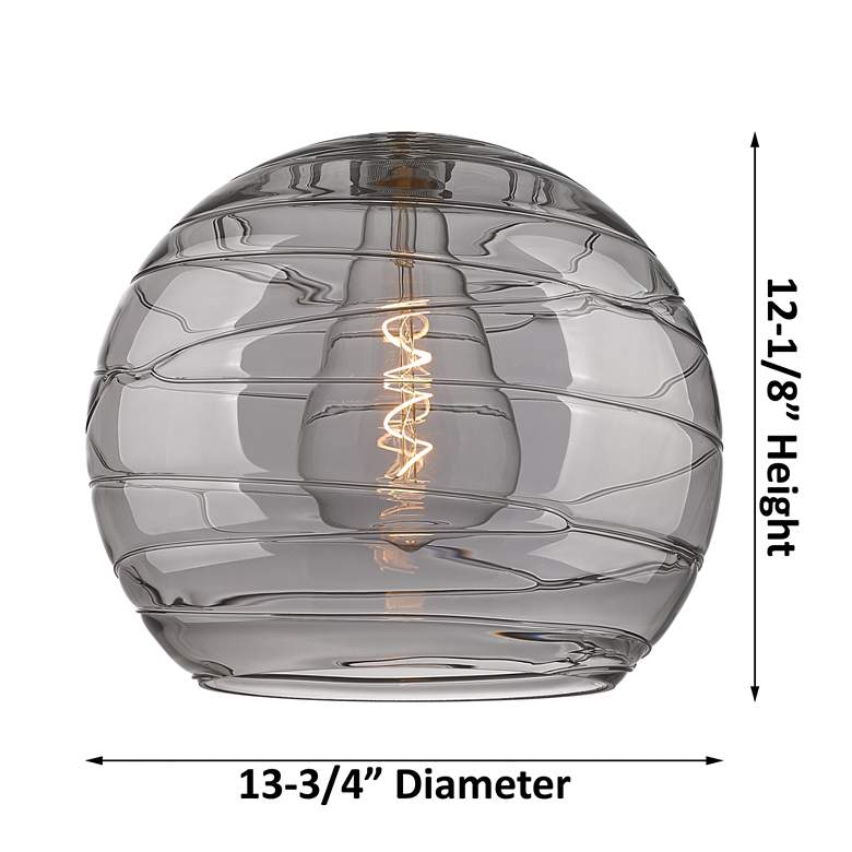 Image 6 Ballston Athens 14" Matte Black LED Pendant With Clear Deco Swirl Shad more views