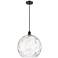 Ballston Athens 14" Matte Black LED Pendant With Clear Water Glass Sha