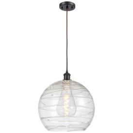 Ballston Athens 14" Oil Rubbed Bronze LED Pendant W/ Deco Swirl Shade Ballston Athens 14" Oil Rubbed Bronze LED Pendant W/ Deco Swirl Shade
