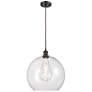 Ballston Athens 14" Oil Rubbed Bronze Pendant With Clear Shade