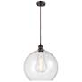 Ballston Athens 14" Oil Rubbed Bronze Pendant With Seedy Shade