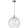 Ballston Athens 14" Polished Chrome LED Pendant With Clear Deco Swirl