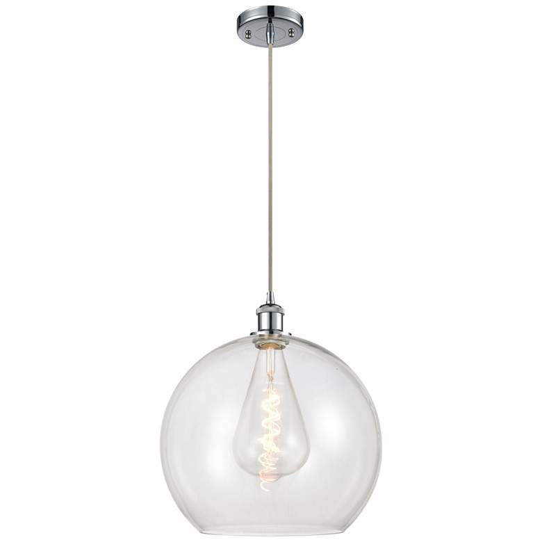 Image 1 Ballston Athens 14 inch Polished Chrome LED Pendant With Clear Shade