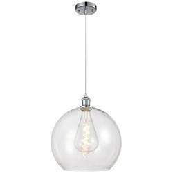 Ballston Athens 14" Polished Chrome LED Pendant With Clear Shade