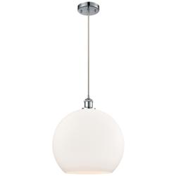 Ballston Athens 14" Polished Chrome LED Pendant With Matte White Shade