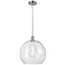 Ballston Athens 14" Polished Chrome Pendant With Clear Shade