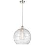 Ballston Athens 14" Polished Nickel LED Pendant With Clear Deco Swirl 
