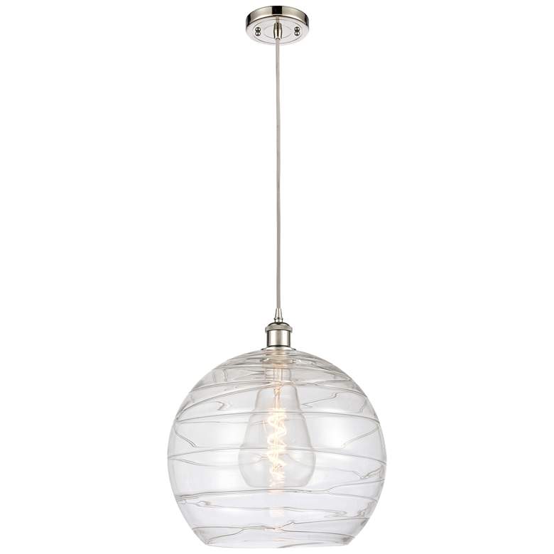 Image 1 Ballston Athens 14" Polished Nickel LED Pendant With Clear Deco Swirl