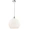 Ballston Athens 14" Polished Nickel LED Pendant With Matte White Shade