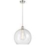 Ballston Athens 14" Polished Nickel LED Pendant With Seedy Shade