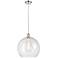 Ballston Athens 14" Polished Nickel LED Pendant With Seedy Shade