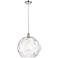 Ballston Athens 14" Polished Nickel Pendant With Clear Water Glass Sha