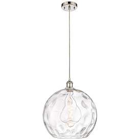 Image1 of Ballston Athens 14" Polished Nickel Pendant With Clear Water Glass Sha