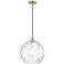 Ballston Athens 14" Satin Gold LED Pendant With Clear Water Glass Shad