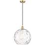 Ballston Athens 14" Satin Gold LED Pendant With Clear Water Glass Shad
