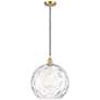 2_Ballston Athens 14" Satin Gold Pendant With Clear Water Glass Shade