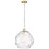 Ballston Athens 14" Satin Gold Pendant With Clear Water Glass Shade