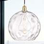 1_Ballston Athens 14" Satin Gold Pendant With Clear Water Glass Shade