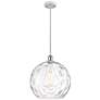 Ballston Athens 14" White &#38; Chrome LED Pendant With Clear Water Gl