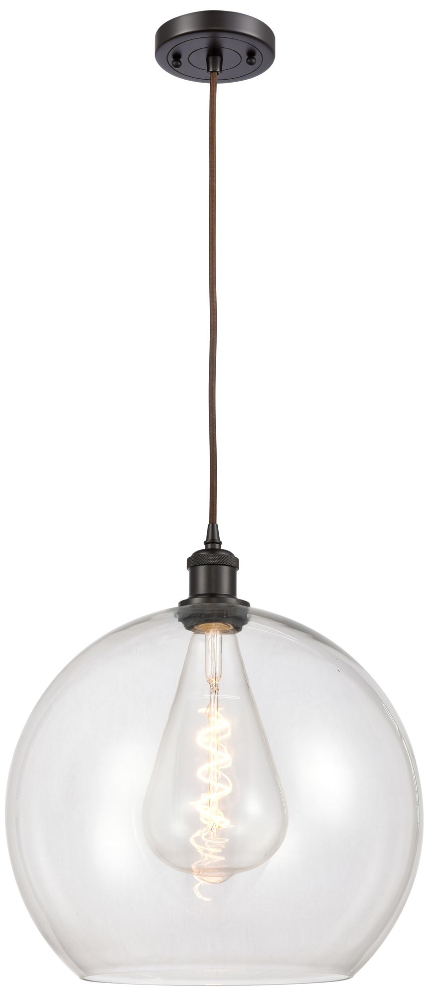 Ballston Athens 14" Oil Rubbed Bronze LED Pendant With Clear Made to Order