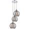 Ballston Athens 16.5"W 3-Light Chrome Corded Pendant w/ Smoke Swirl Sh