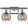 Ballston Athens 16"W 2 Light Satin Nickel Bath Light w/ Smoke Swirl Sh