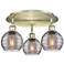 Ballston Athens 18"W 3-Light Antique Brass Flush Mount w/ Smoke Swirl
