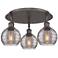 Ballston Athens 18"W 3-Light Oiled Bronze Flush Mount w/ Smoke Swirl S