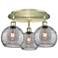 Ballston Athens 20"W 3-Light Antique Brass Flush Mount w/ Smoke Swirl