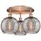 Ballston Athens 21.75"W 3-Light Copper Flush Mount w/ Smoke Swirl Shad