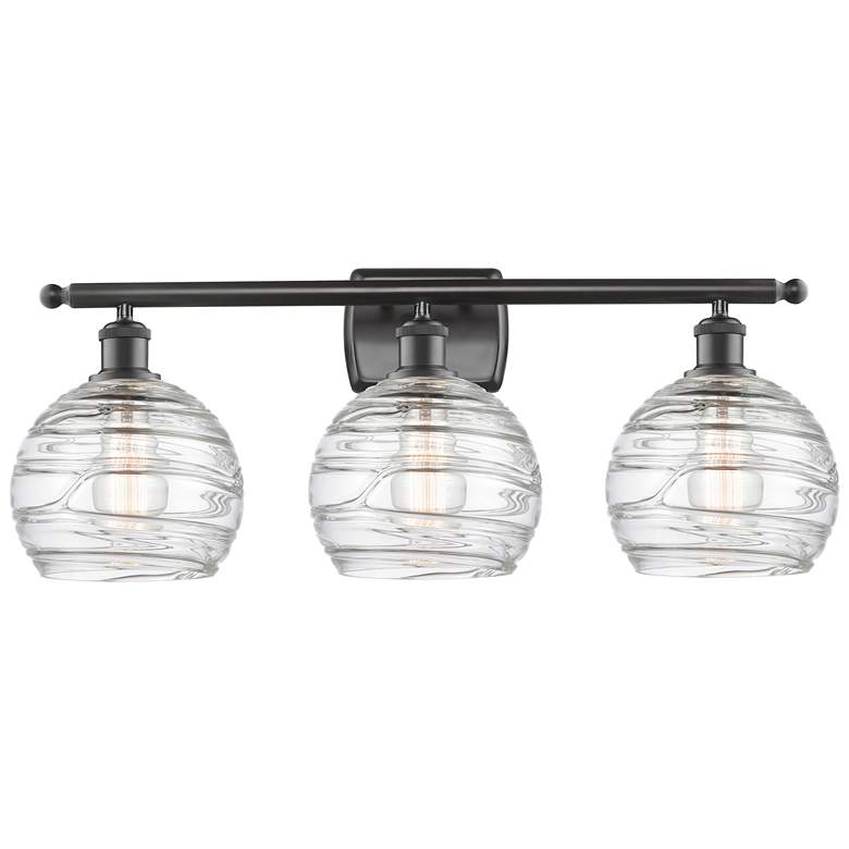 Image 1 Ballston Athens 26" 3-Light Oil Rubbed Bronze Bath Light w/ Deco Shade