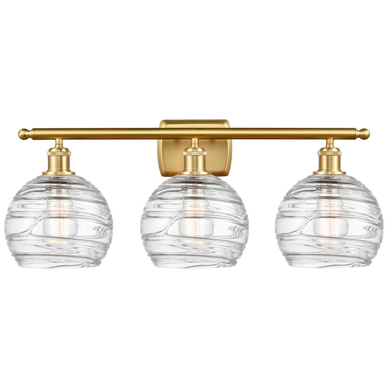 Image 1 Ballston Athens 26" 3-Light Satin Gold Bath Light w/ Clear Deco Swirl