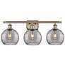 Ballston Athens 28"W 3 Light Antique Brass Bath Light w/ Smoke Swirl S