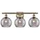 Ballston Athens 28"W 3 Light Antique Brass Bath Light w/ Smoke Swirl S