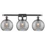 Ballston Athens 28"W 3 Light Chrome Bath Light w/ 8" Smoke Swirl