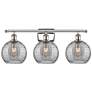 Ballston Athens 28"W 3 Light Polish Nickel Bath Bar w/ 8" Smoke S