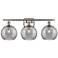 Ballston Athens 28"W 3 Light Satin Nickel Bath Light w/ Smoke Swirl Sh