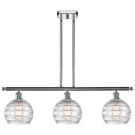 Ballston Athens 36" 3-Light Chrome Island Light w/ Deco Swirl Shade Ballston Athens 36" 3-Light Chrome Island Light w/ Deco Swirl Shade