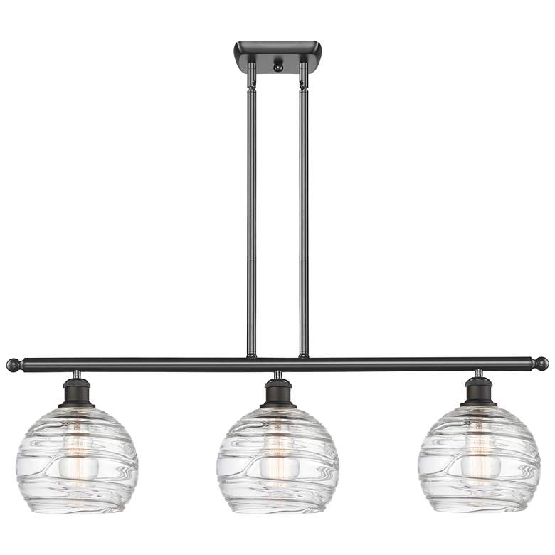 Image 1 Ballston Athens 36" 3-Light Oil Rubbed Bronze Island Light w/ Deco Sha