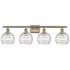 Ballston Athens 36" 4-Light Antique Brass Bath Light w/ Deco Swirl Sha
