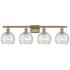 Ballston Athens 36" 4-Light Brushed Brass Bath Light w/ Deco Swirl Sha