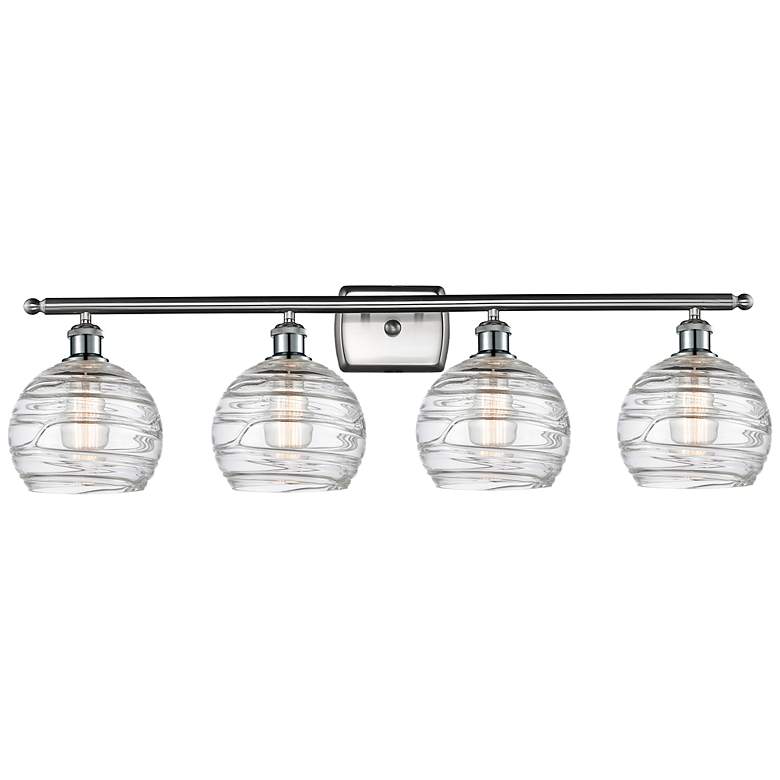 Image 1 Ballston Athens 36" 4-Light Brushed Satin Nickel Bath Light w/ Deco Sh