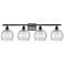 Ballston Athens 36" 4-Light Matte Black Bath Light w/ Deco Swirl Shade
