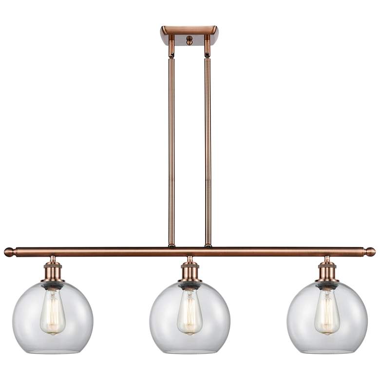 Image 1 Ballston Athens 36" Wide 3-Light Copper Finish Linear Island Light