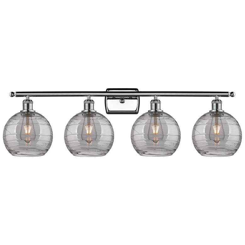 Image 1 Ballston Athens 38"W 4-Light Chrome Bath Vanity Light w/ Smoke Swirl S