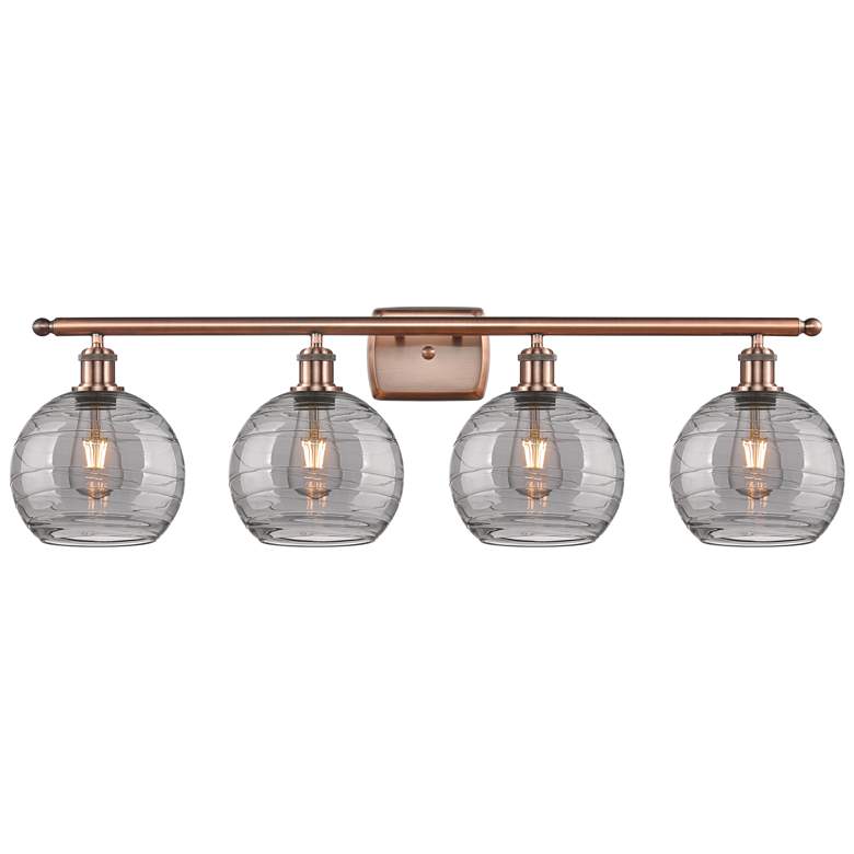 Image 1 Ballston Athens 38"W 4-Light Copper Bath Vanity Light w/ Smoke Swirl S